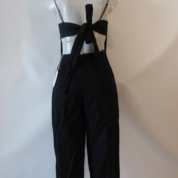 NWT Women Faithfull the Brand Black Pure Linen Sleeveless Antibes Jumpsuit 4 - Picture 13 of 14